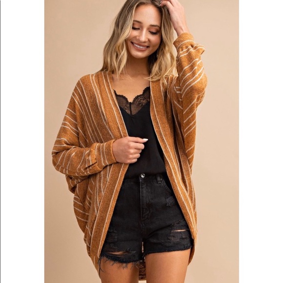 ✨Striped Open Front Cardigan! - Picture 2 of 8